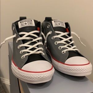 Converse Kid Sneakers Gray Faux Leather